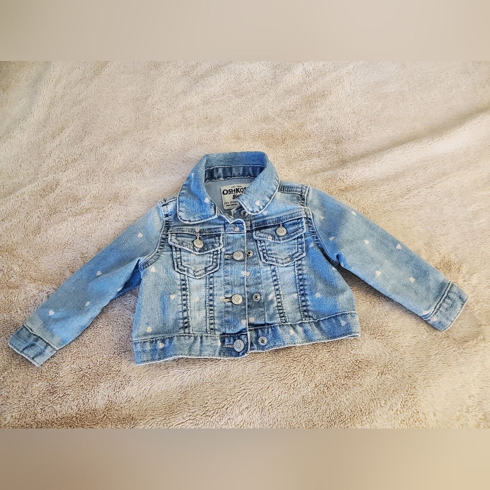 Oshkosh Bgosh Jean jacket with hearts size 12 months